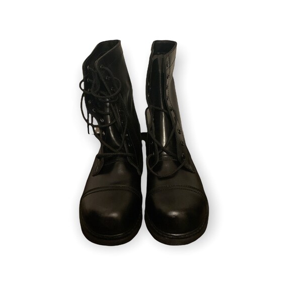 Black Leather Military Issue Combat Boots Gem