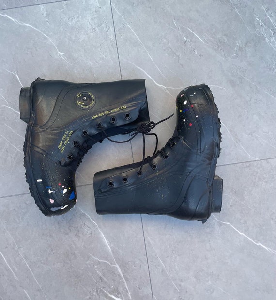 Custom Vintage Black Bata Cold Weather Bunny Mickey Boots Etsy