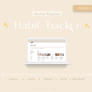 Habit Tracker Notion Template | Achievement Tracker, Goal Tracker | Weekly Monthly Goal Planner| Daily Habit Tracker