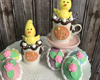 Easter Chick decor, Easter Fake Bake, Easter Chick cup, Chicken cup,