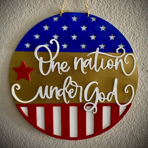Patriotic sign, flag sign , 4th of July , America home decor, Independence day , In god we trust, 4th of July decorations, u.s.a decorations
