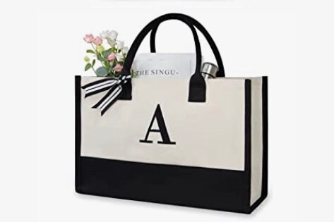 Monogram Canvas Tote Etsy