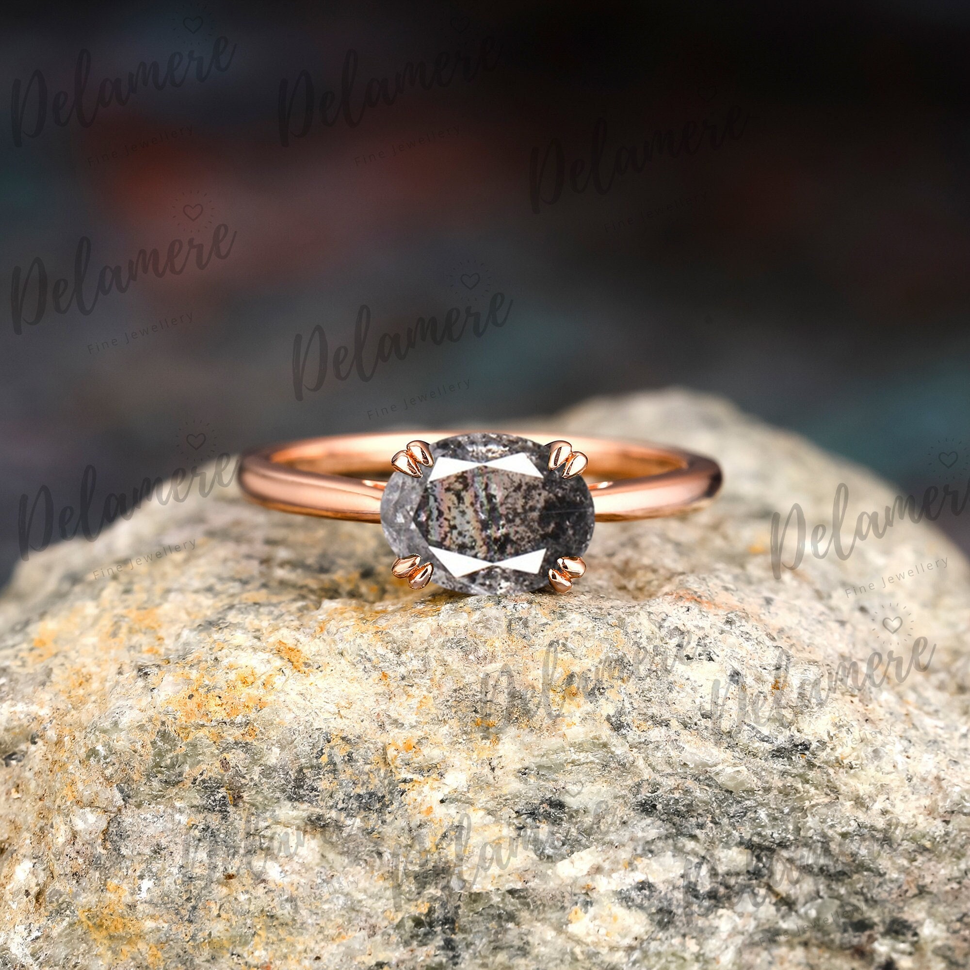 Herkimer diamond ring solitaire - Etsy 日本