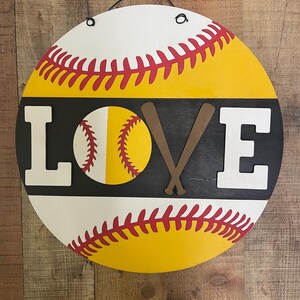 Baseball Softball Love Door sign home decor wall sign
