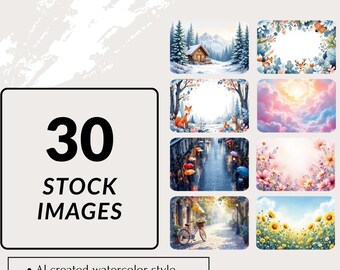 30 Watercolor Backgrounds – High Resolution JPG Digital Bundle