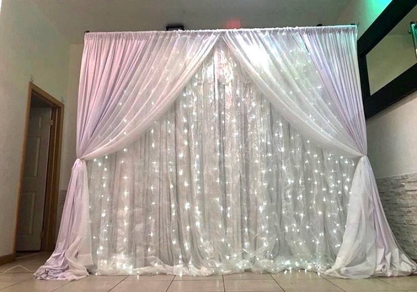 10x10 Light up Backdrop Curtain White Light Backdrop Etsy