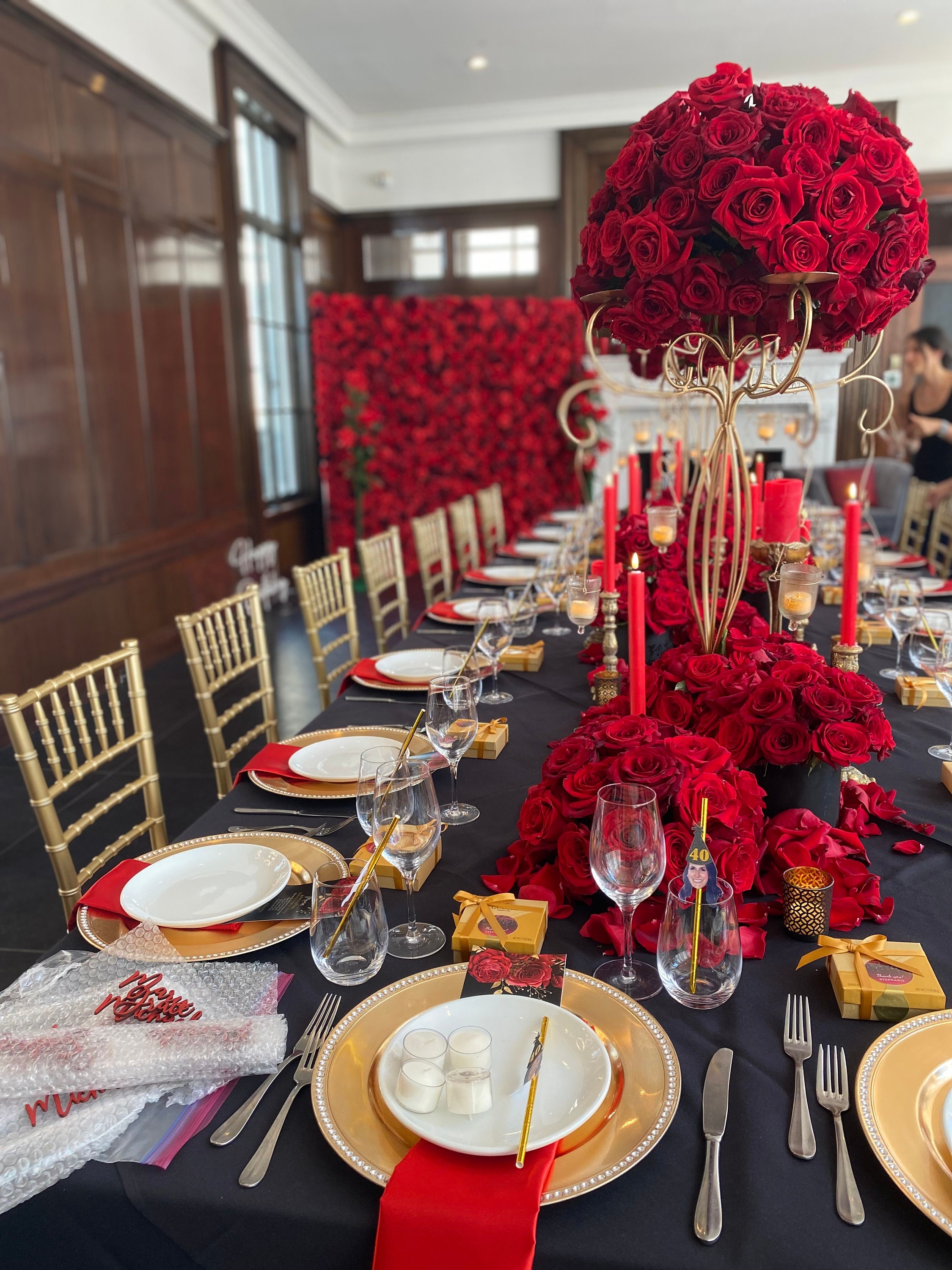 Red Rose Wall Rental Orlando Party Rentals Backdrop Rose Etsy