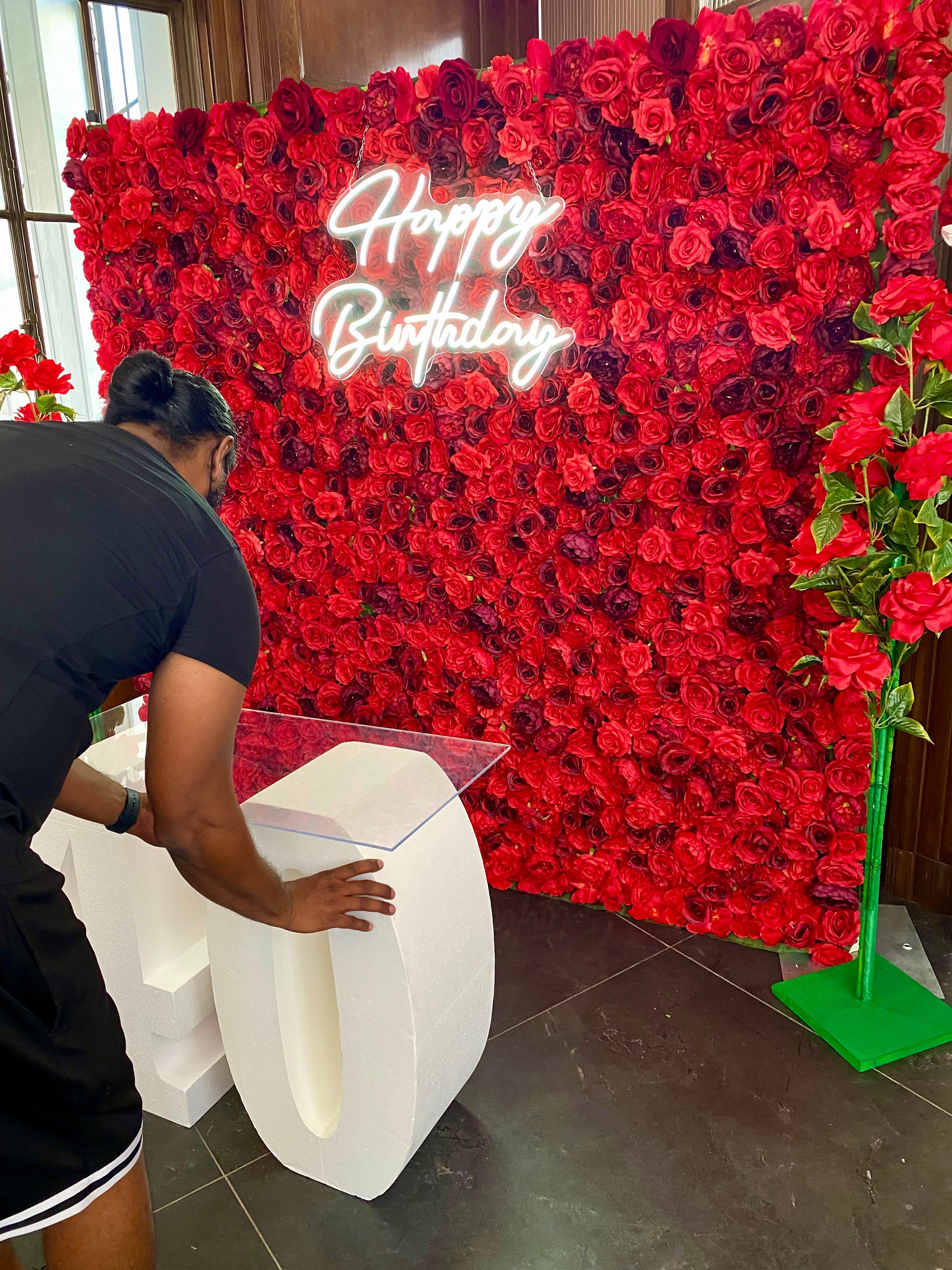 Red Rose Wall Rental Orlando Party Rentals Backdrop Rose Etsy