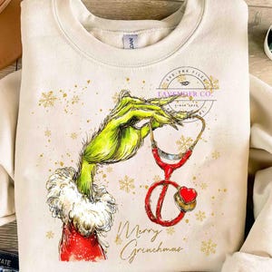 Retro Christmas Nurse PNG, Christmas Holiday Design, Funny Nurse 2025 Characters PNG, Mean Guy Nurse Gift, Festive Sublimation