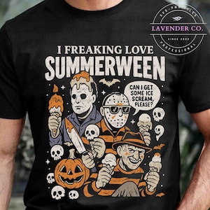 I Freaking Love Summer PNG, Summer Halloween Png, Horror Characters Png, Funny Halloween Png, Halloween in Summer Digital Shirt Png