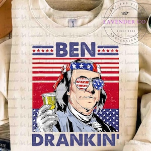Ben Drankin PNG, America Flag Png, Vintage 4th Of July Png, Independence Day Png, President Drinking PNG, Fourth Of July Png, Patriotic Png