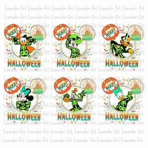 Halloween Mouse And Friends PNG Bundle, Halloween Mouse Head, Halloween Boo Png, Spooky Vibes Png, Trick Or Treat Png, Halloween Design