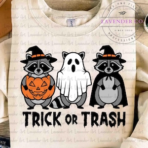 Halloween Racoon PNG, Trick or Trash Png, Funny Halloween Sublimation Png, Spooky Raccoon Png, Spooky Season Png, Feral Halloween Png