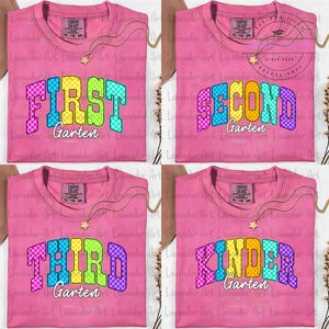 Neon Checkered Back to School PNG Bundle, Pre-K To 8th Grade Png, Kindergarten Png, First Day School, Senior Junior Png
