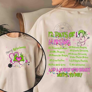 Christmas Nurse PNG, Gift for Nurse Design, Holiday Coquette Nurse Christmas Png, Green Mean Guy Nurse Art, Funny Medical Xmas Digital File