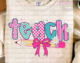 Retro Checkered Teacher PNG, Floral Coquette Teacher Png, Teacher Shirt Png, Preppy Retro Teacher Png for Shirt, Coquette Bow Sublimation