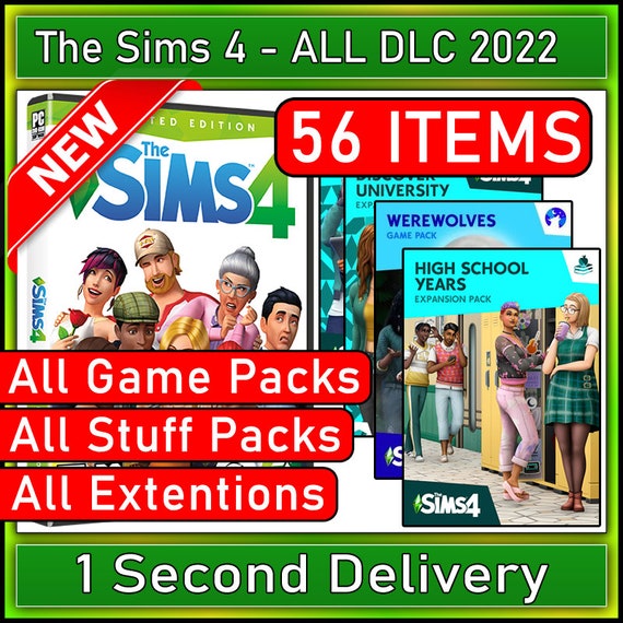 The Sims 4 Bundle 2022 All DLC Extensions/game/stuff/kit - Etsy Singapore