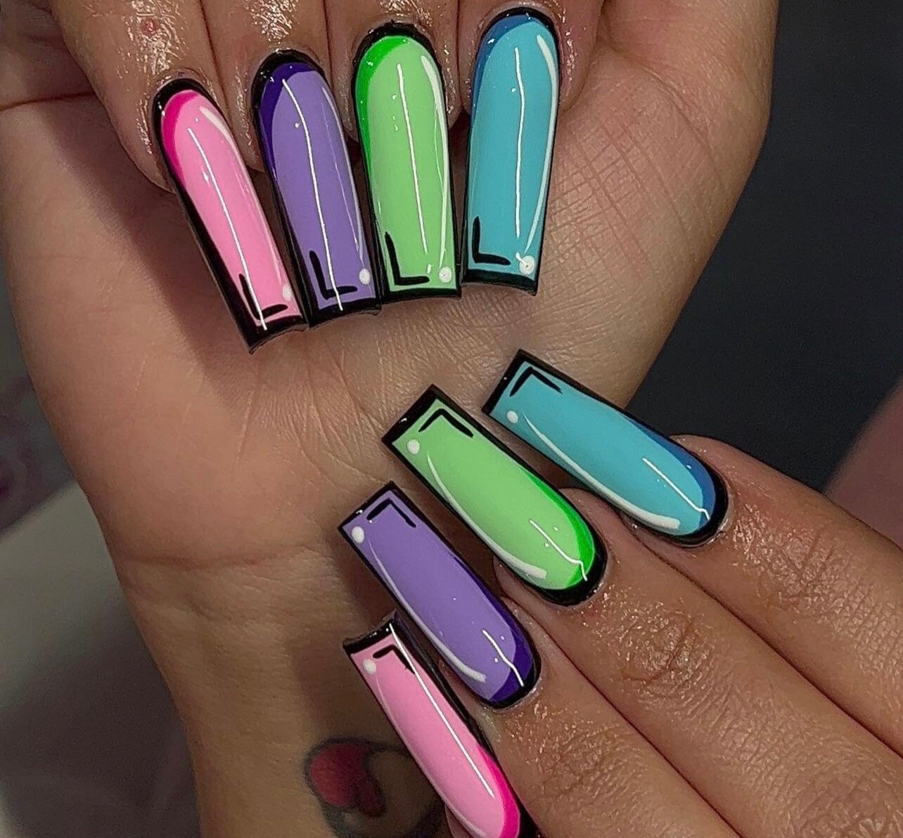 Pop Art Nails Fall Press Ons Handmade Press on Nails Etsy