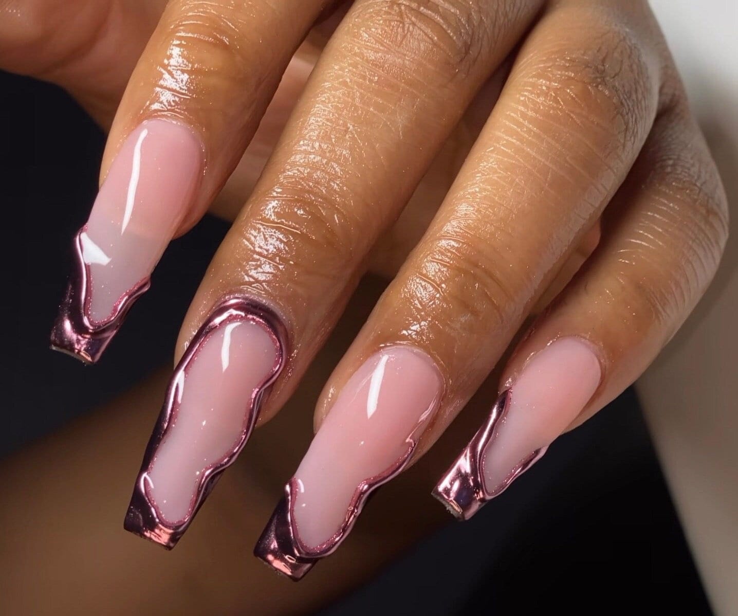 How to apply chrome to gel polish | Rose Gold CHROME nails 💅 - YouTube