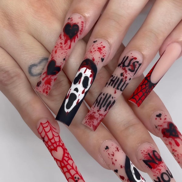 Halloween Press on Nails - Etsy
