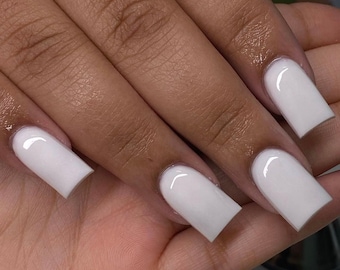 Solid White press ons | press on nails | Handmade Press On Nails