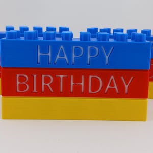 Brick Style Birthday Cake Topper Party Decoration Lego Gift Theme Decoration