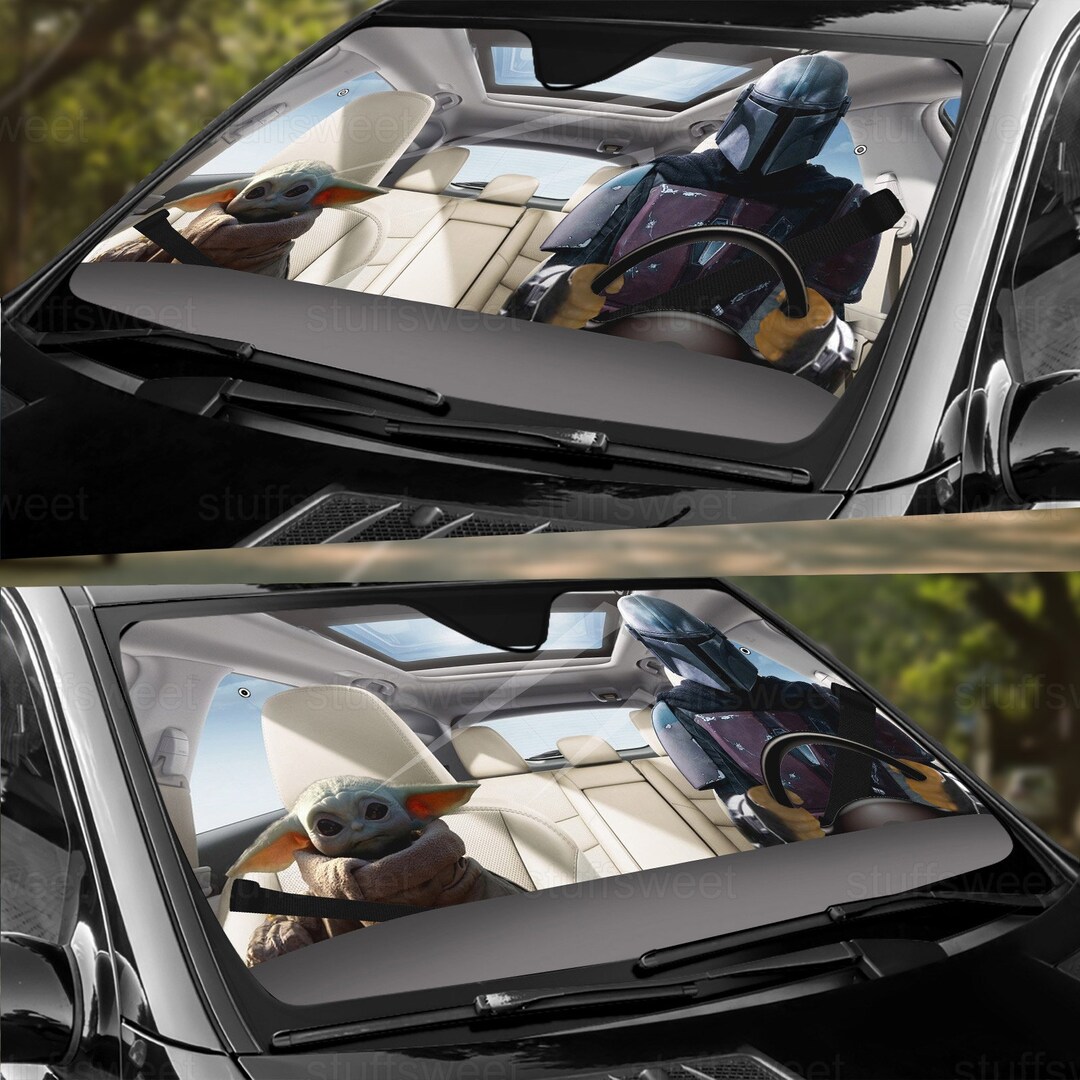 Baby Yoda Car Sunshades Car Windshield Sunshades Baby Yoda Etsy