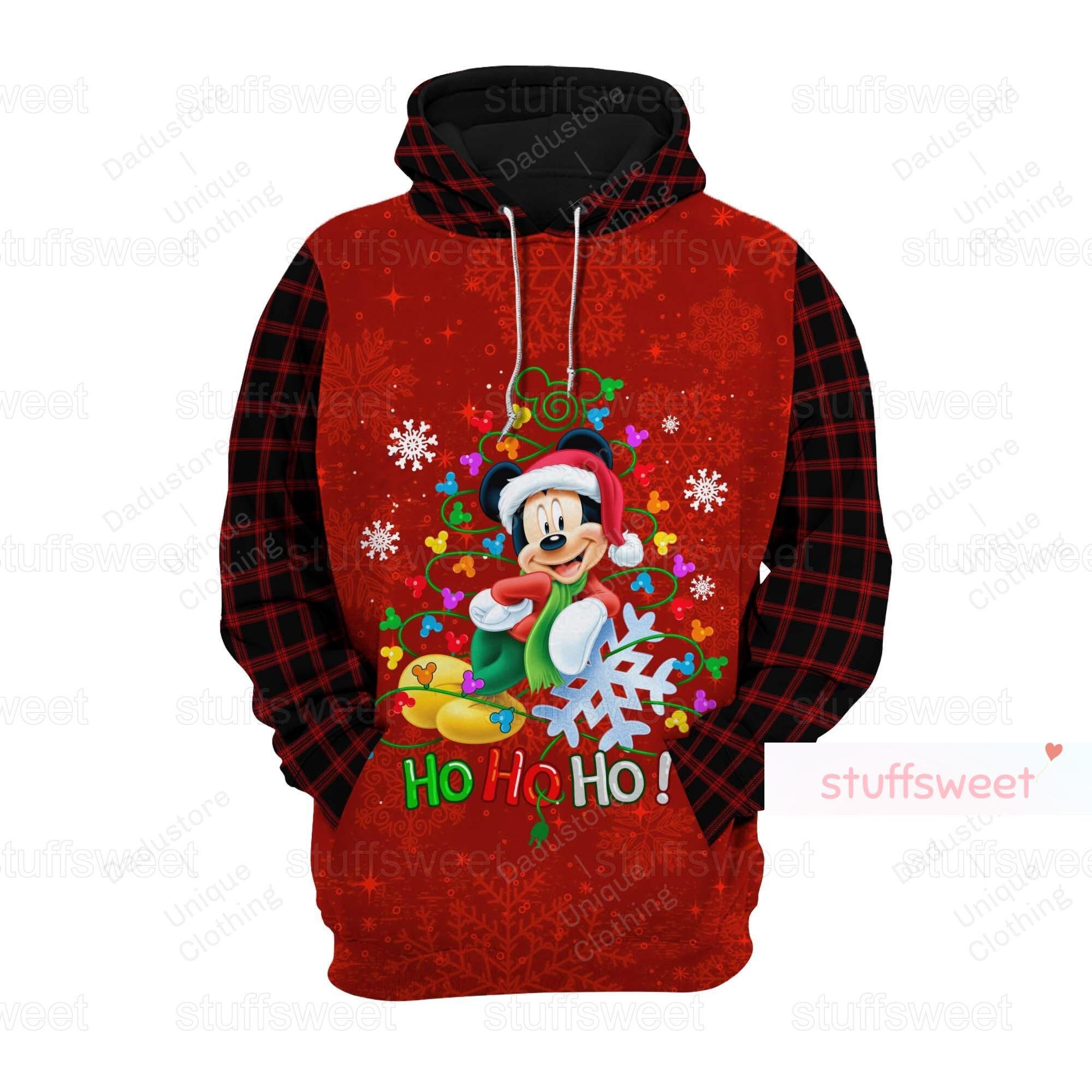 Discover Christmas Mickey Hoodie, Disney Mickey Merry Christmas Ho Ho Ho Hoodie