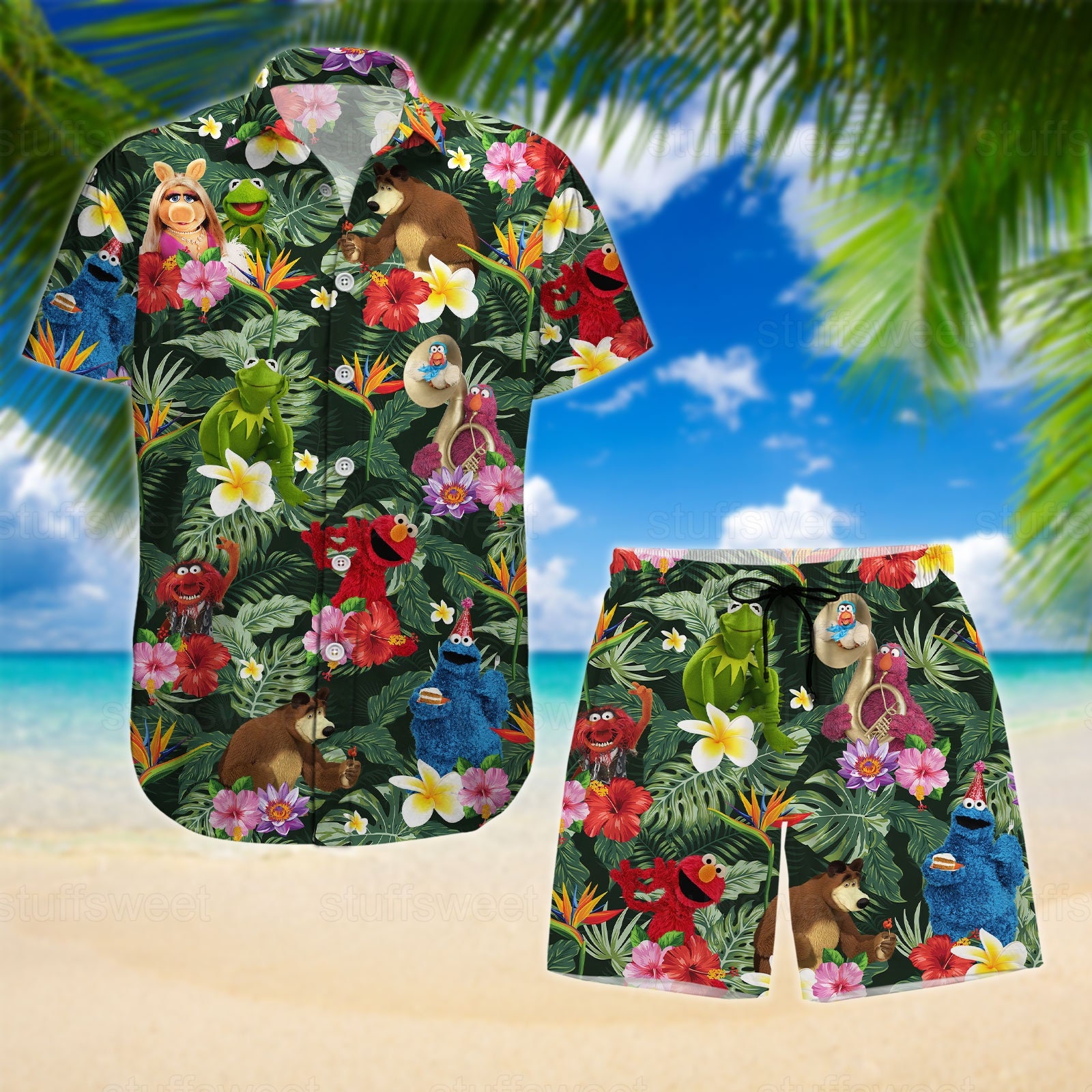Count Von Count The Muppet Tropical Pineapple Hawaiian Shirt - Tagotee