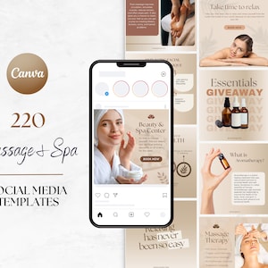 Massage & Spa Instagram Template | Therapist Instagram Posts | Spa Canva Template | Instagram Post Templates