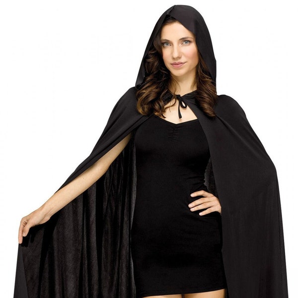 Hooded Black Cloak Adult Halloween Cape