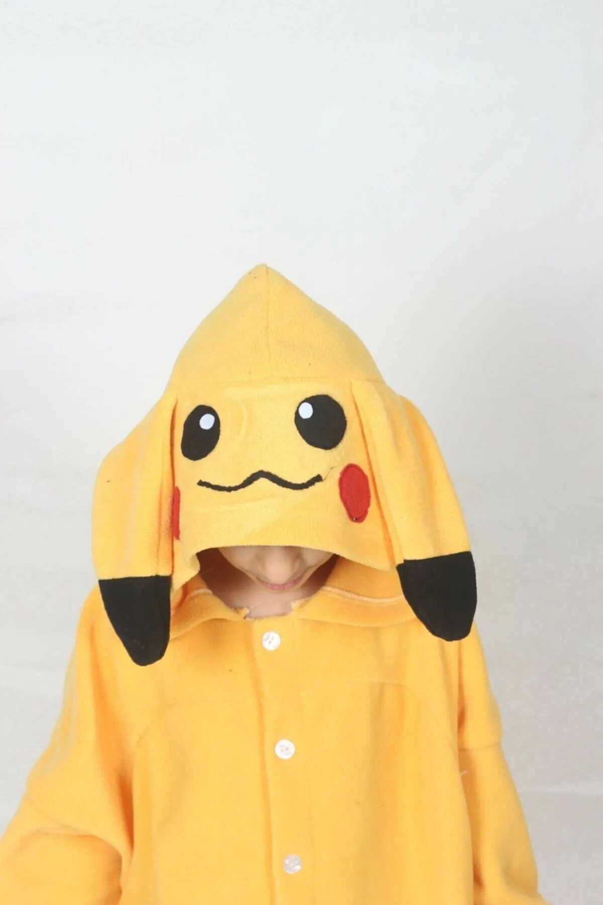 Kigurumi Pajamas Pikachu Onesie Flannel Yellow Animal Sleepwear Couple  Costume #couple #costume …