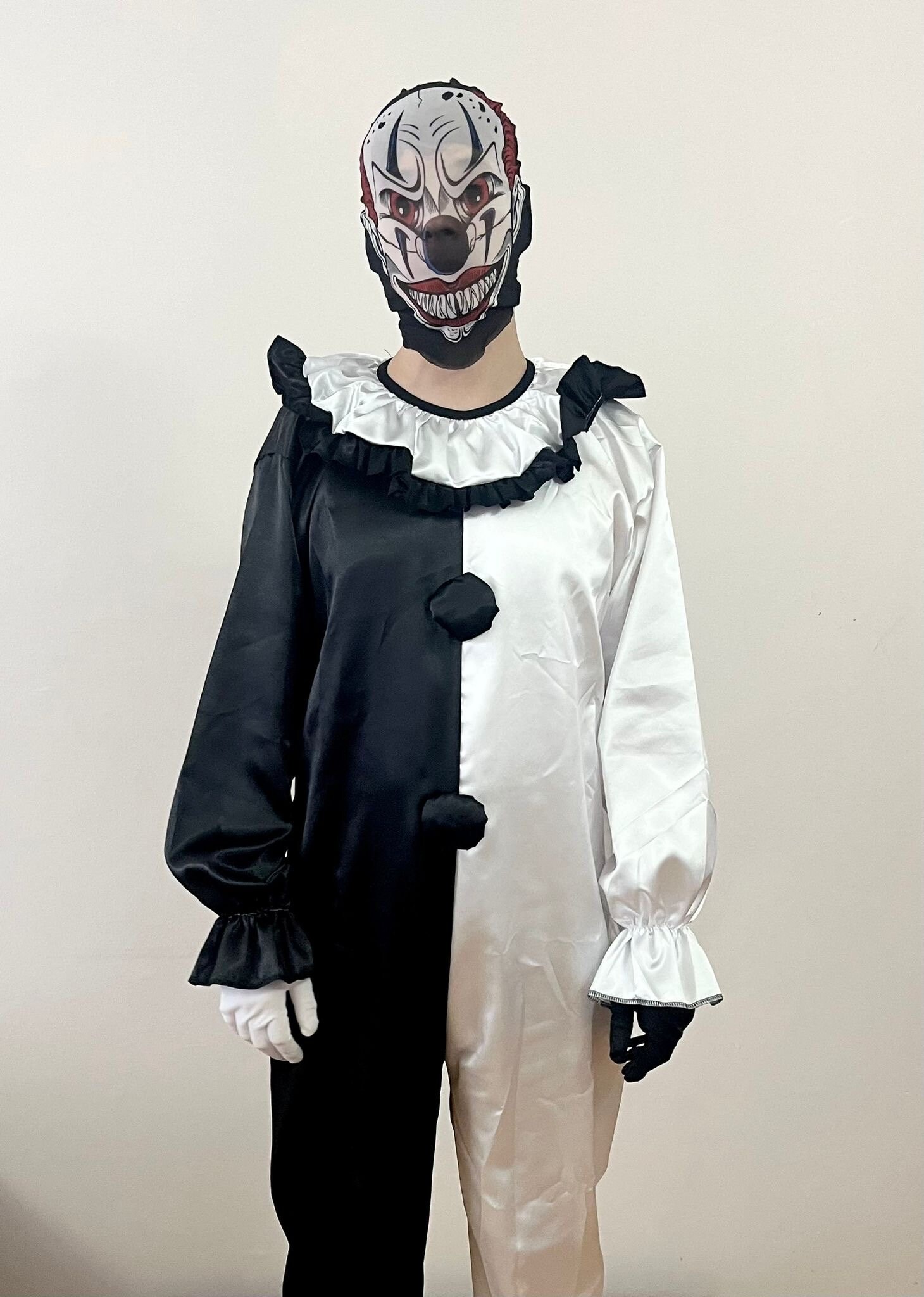 Horror Scary Mask Scary Puppet Mask Costume Set With White Gloves ...