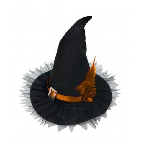 Witch Hat Orange and Purple Tulle Model Halloween Party Witches Costume Hat Adult/Child Sizes