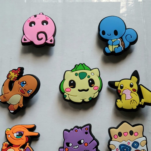 Character Croc Shoe Charms, Cute Croc Shoe Charms, Croc Jibbitz, Anime Croc Shoe Charm, pikachu charms, baby pokemon charms