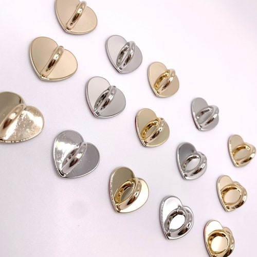 Newbeautiful Shiny Metal Heart Hook Phone Charm Gold Etsy