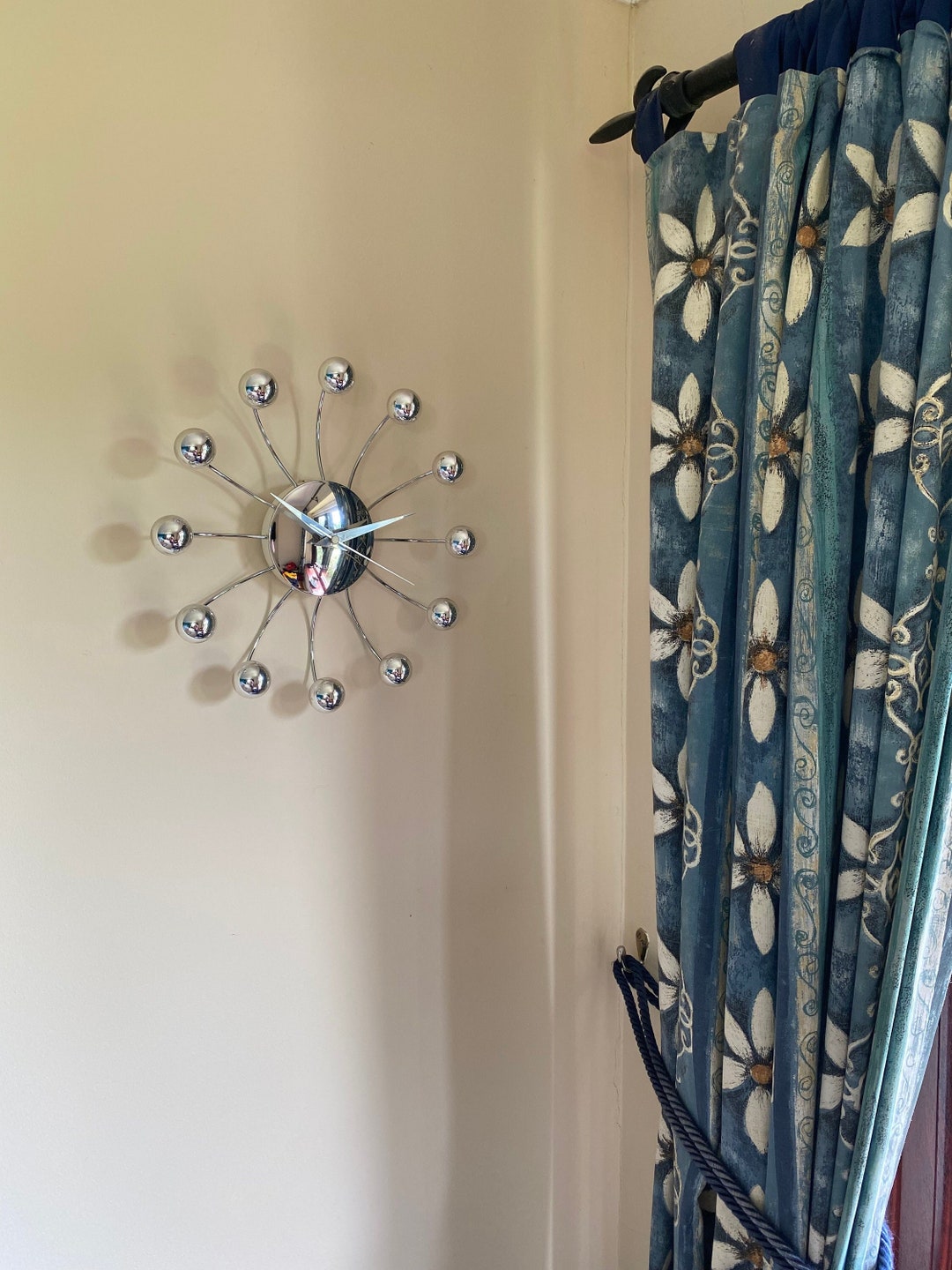 Karlsson Mid Century Atomic Spider Wall Clock Chrome Retro Etsy