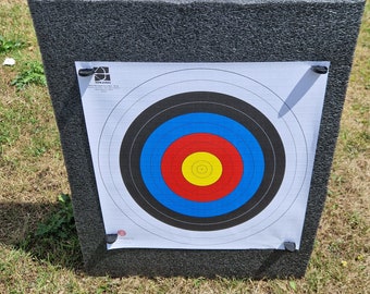 Archery Foam Target Low Density 600 x 500 x 100mm thick. Comes with target face and pins