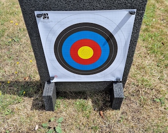 Archery Foam Target Low Density 500 x 500 x 100mm thick. Comes with Stand target face and pins