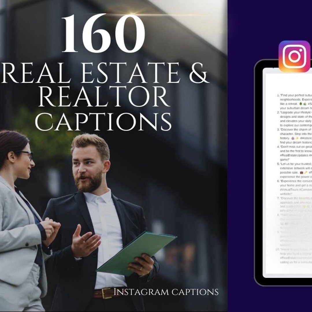 Real Estate Captions Instagram Captions Real Estate Etsy