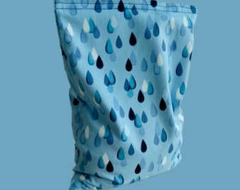 Handmade Rice Bag | Heating Pack | Cooling Pack | Reusable | Spa | Large | Blue & White Raindrop | Microwavable | Heat Pillow