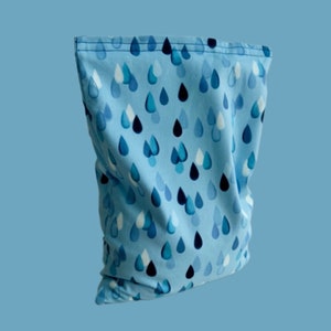Handmade Rice Bag Heating Pack Cooling Pack Reusable Spa Large Blue & White Raindrop Microwavable Heat Pillow image 1