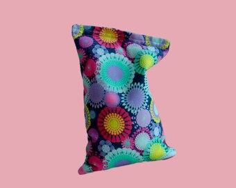 Handmade Rice Bag | Heating Pack | Cooling Pack | Reusable | Spa | Medium | Multi-Coloured Funky Flower | Microwavable | Heat Pillow