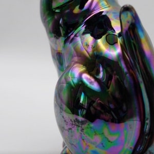 Iridescent Ceramic Black Cat Vintage 1960's image 3