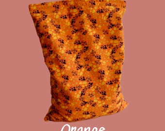 Handmade Rice Bag | Heating Pack | Cooling Pack | Reusable | Spa | Large | Orange Patterened | Microwavable | Heat Pillow