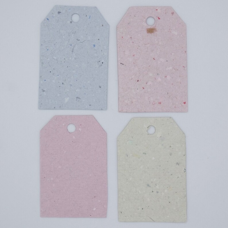 Handmade Paper Gift Tags Rainbow Different Colours Set of 20 Made from Recycled Paper image 5