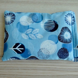 Handmade Rice Bag Heating Pack Cooling Pack Reusable Spa Medium Blue & White Abstract Floral Microwavable Heat Pillow image 3