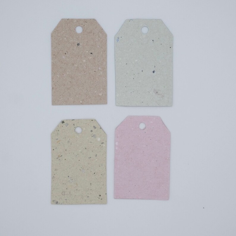 Handmade Paper Gift Tags Rainbow Different Colours Set of 20 Made from Recycled Paper 画像 8