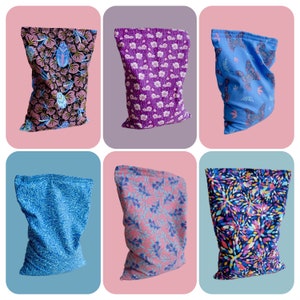 Handmade Rice Bag Heating Pack Cooling Pack Reusable Spa Large Pink Floral & Blue Beetle Microwavable Heat Pillow image 2