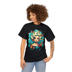 Retro Blonde Betty Boop with butterfly